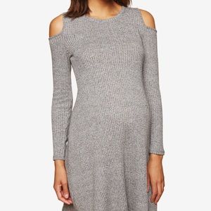 Motherhood Maternity Cold Shoulder Ribbed Dress